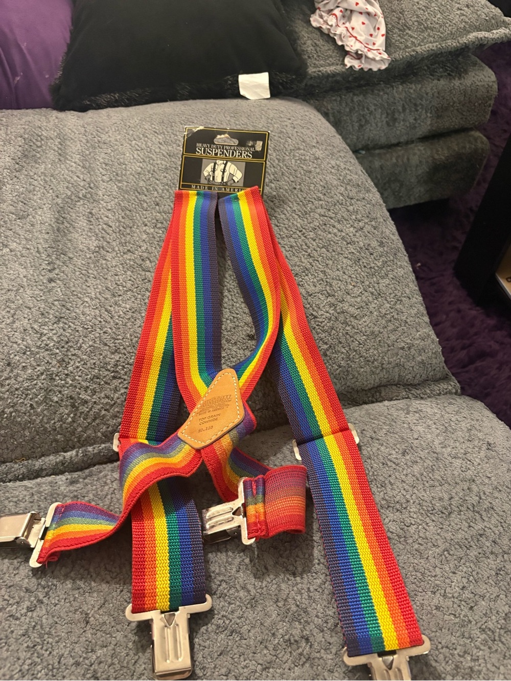 Rainbow Stripe Suspenders by